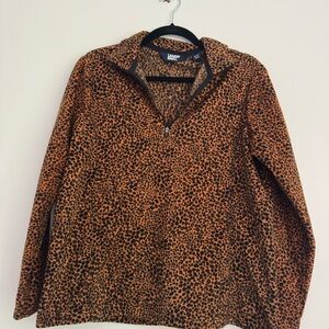 Lands' End Animal Print Fleece Jacket